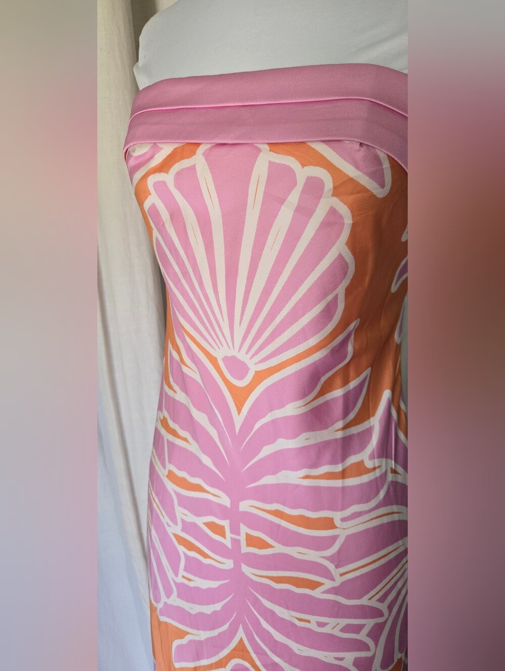 Strapless Pink Shell-Print Maxi Dress - Picture 6 of 6